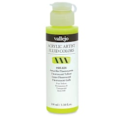 Vallejo Fluid Acrylic - Fluorescent Yellow, 100 ml
