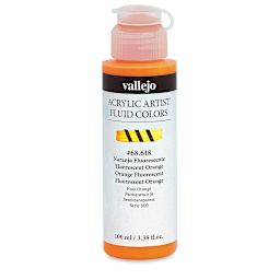Vallejo Fluid Acrylic - Fluorescent Orange, 100 ml
