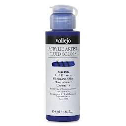 Vallejo Acrylic Artist Fluid Colors - Front of bottle of Ultramarine Blue
