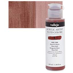 Vallejo Fluid Acrylic - Mars Red, 100 ml and swatch