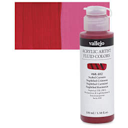 Vallejo Fluid Acrylic - Naphthol Crimson, 100 ml and swatch