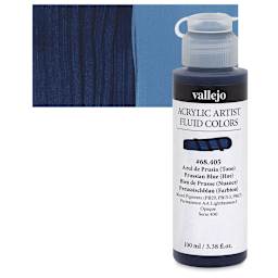 Vallejo Fluid Acrylic - Prussian Blue Hue, 100 ml and swatch