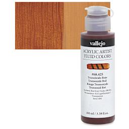 Vallejo Fluid Acrylic - Transoxide Red, 100 ml and swatch