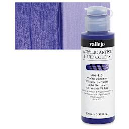 Vallejo Fluid Acrylic - Ultramarine Violet, 100 ml and swatch