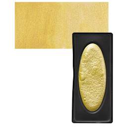 Richeson Collegiate Semi-Moist Metallic Watercolor - Yellow and swatch