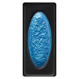 Richeson Collegiate Semi-Moist Watercolor Pans - closeup of Metallic Blue pan
