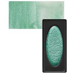 Richeson Collegiate Semi-Moist Metallic Watercolor - Light Green and swatch