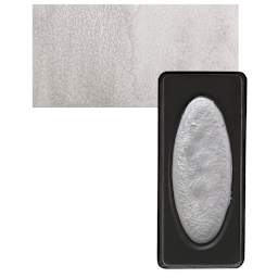 Richeson Collegiate Semi-Moist Metallic Watercolor - Silver and swatch