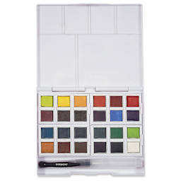 Derwent Inktense Paint Pans - Set of 24 open to show colors