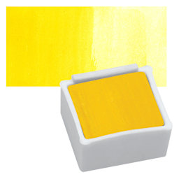 Derwent Inktense Paint Pan - Sun Yellow pan and swatch