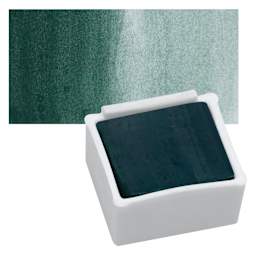 Derwent Inktense Paint Pan - Ionian Green pan and swatch