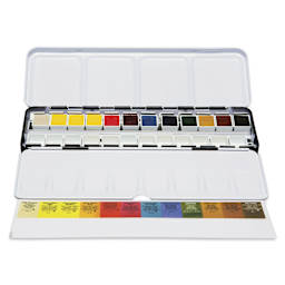 Daniel Smith Watercolor Half Pan - Set of 12, Metal Box, Assorted, open box