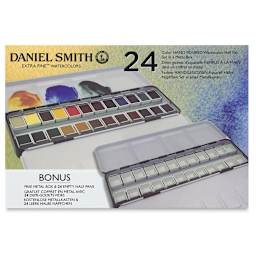 Front cover, Daniel Smith Watercolor Half Pans and Set of 24, Metal Box w/Additional Metal Box
