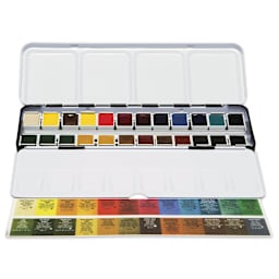 Daniel Smith Watercolor Half Pan - Set of 24, Metal Boxes, contents