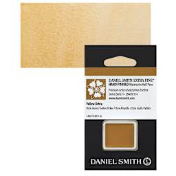 Daniel Smith Extra Fine Watercolor Half Pan - Yellow Ochre and swatch