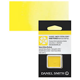 Daniel Smith Extra Fine Watercolor Half Pan - Hansa Yellow Medium and swatch