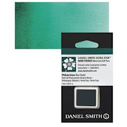 Daniel Smith Extra Fine Watercolor Half Pan - Phthalo Green Blue Shade  and swatch