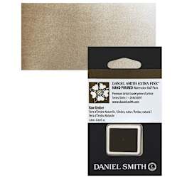 Daniel Smith Extra Fine Watercolor Half Pan - Raw Umber and swatch