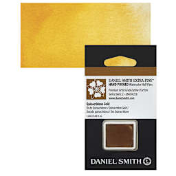 Daniel Smith Extra Fine Watercolor Half Pan - Quinacridone Gold and swatch