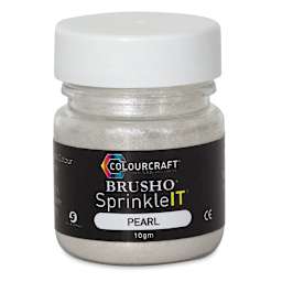 Brusho SprinkleIt - Front of Jar of Pearl