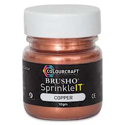 Brusho SprinkleIt - Front of Jar of Copper
