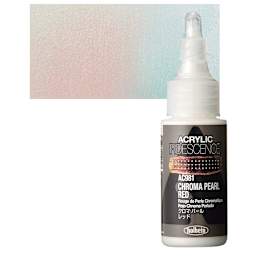 Holbein Iridescence Acrylic - Chroma Pearl Red, 30 ml and swatch