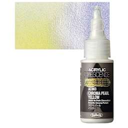 Holbein Iridescence Acrylic - Chroma Pearl Yellow 30 ml and swatch