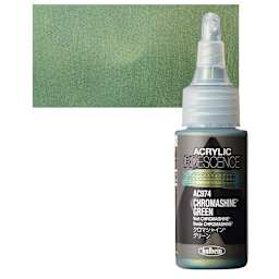 Holbein Iridescence Acrylic - Chromashine Green, 30 ml and swatch