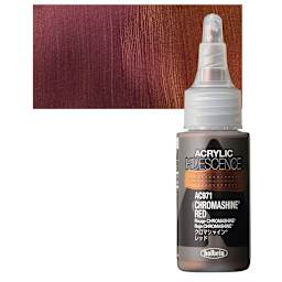 Holbein Iridescence Acrylic - Chromashine Red, 30 ml and swatch