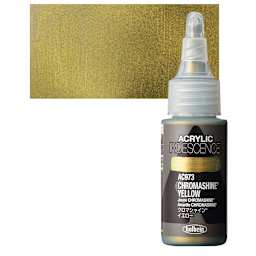Holbein Iridescence Acrylic - Chromashine Yellow, 30 ml and swatch