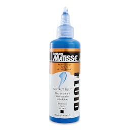 Matisse Fluid Acrylics - Front of 135 ml bottle of Cobalt Blue
