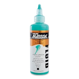 Matisse Fluid Acrylics - Front of 135 ml bottle of Aqua Green Light