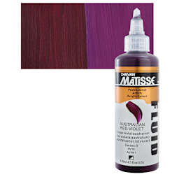 Matisse Fluid Acrylic - Australian Red Violet, 135 ml bottle and swatch
