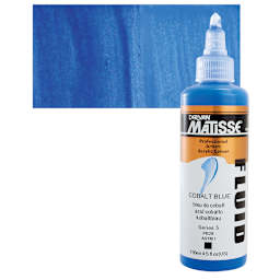 Matisse Fluid Acrylic - Cobalt Blue, 135 ml bottle and swatch