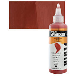 Matisse Fluid Acrylic - Red Oxide, 135 ml bottle and swatch