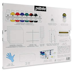 Pebeo Pouring Experiences Kit - Angled view of back of package
