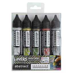 Sennelier Abstract 3D Liner - Metallics, Set of 5