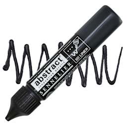 Sennelier Abstract 3D Liner - Mars Black, 27 ml bottle and swatch