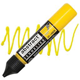 Sennelier Abstract 3D Liner - Primary Yellow, 27 ml bottle and swatch