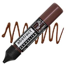 Sennelier Abstract 3D Liner - Burnt Sienna, 27 ml bottle and swatch