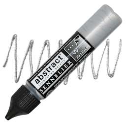 Sennelier Abstract 3D Liner - Iridescent Silver, 27 ml bottle and swatch