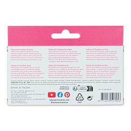 Talens Art Creation Acrylics - Set of 6, Metallic, 12 ml Tubes back of package