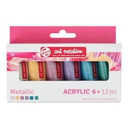 Talens Art Creation Acrylics - Set of 6, Metallic, 12 ml Tubes front of package