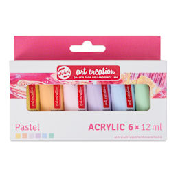 Talens Art Creation Acrylics - Set of 6, Pastel, 12 ml Tubes front of package