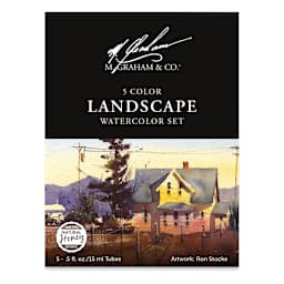 M. Graham Artists' Watercolor Set - Landscape Set of 5, 15 ml tubes (Front of packaging)