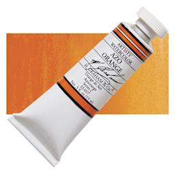 M. Graham Artists' Watercolor - Azo Orange, 15 ml Tube and swatch