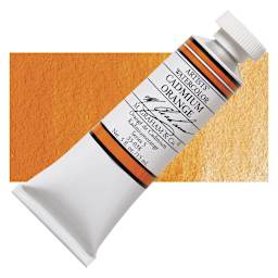 M. Graham Artists' Watercolor - Cadmium Orange, 15 ml Tube and swatch