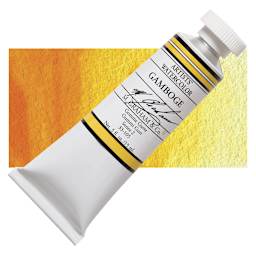 M. Graham Artists' Watercolor - Gamboge, 15 ml tube and swatch