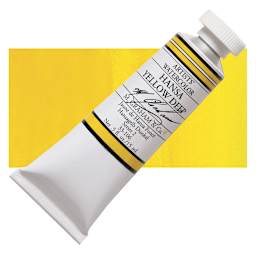 M. Graham Artists' Watercolor - Hansa Yellow Deep, 15 ml tube and swatch