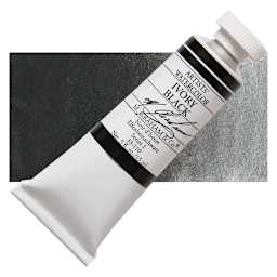M. Graham Artists' Watercolor - Ivory Black, 15 ml tube and swatch